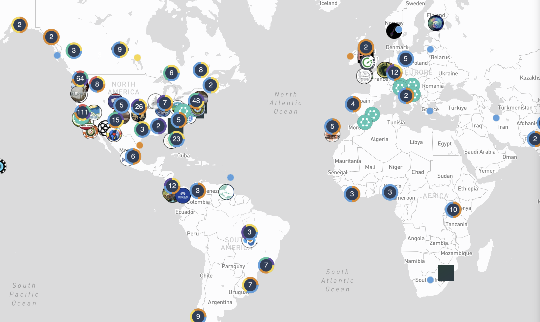 Hylo public map — groups worldwide